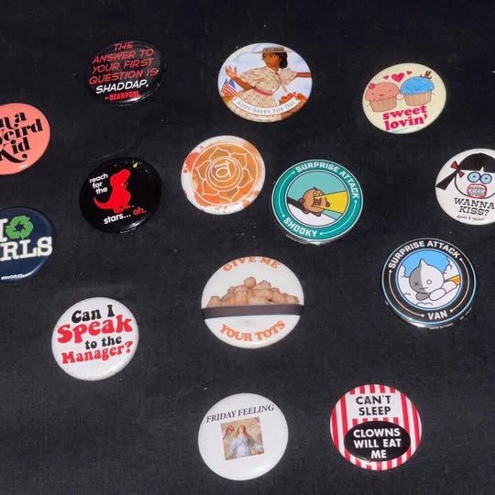 LOT 1 Random Super Awesome Vintage Pinback Buttons. Unique & Rare